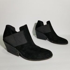 Eileen Fisher Black Tumbled Nubuck Slip On Booties